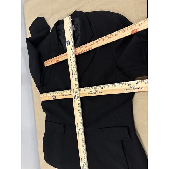 Talbots Women's 10P Jacket Black Long Sleeve 3 buttons Faux Pockets Collared - Picture 9 of 10